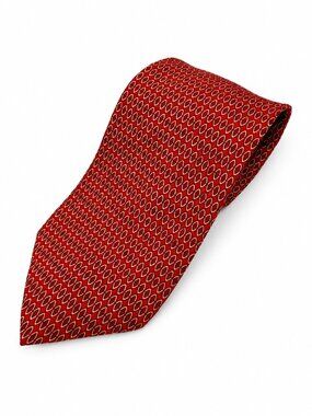 Vintage Umberto Bossi Red Silk Tie‎ Handmade Italy Corpcore Old Money